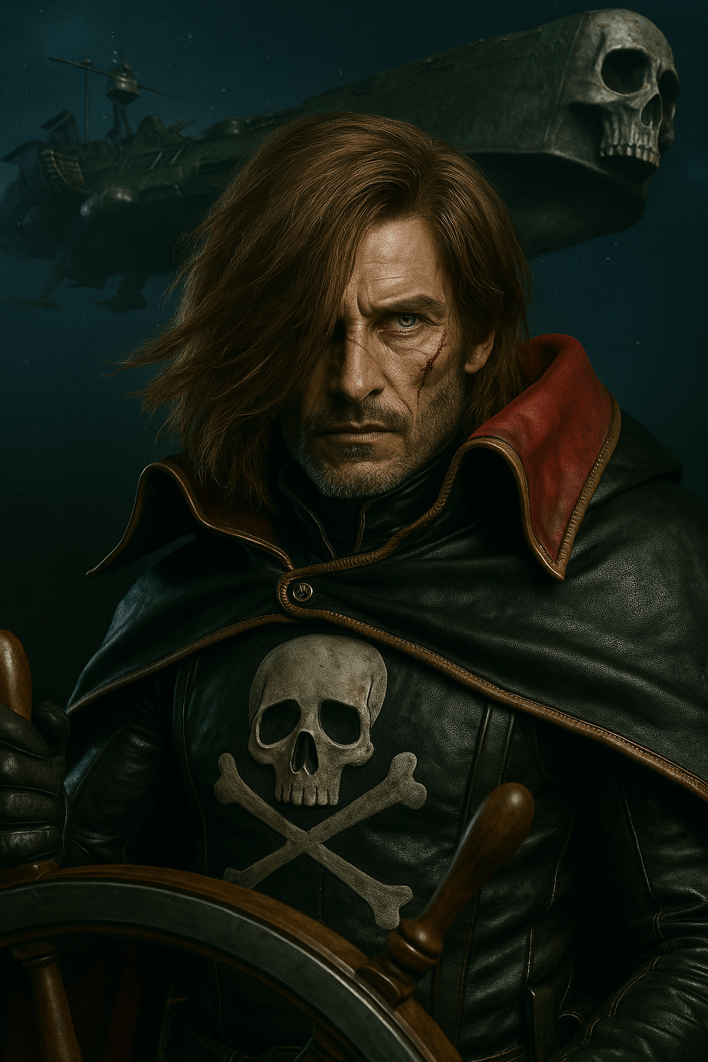 capitan harlock, sora, ai, cartoon, realism