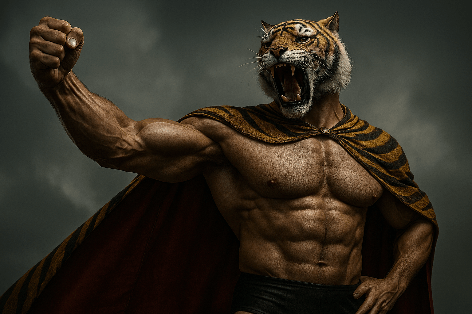 tiger mask, sora, ai, cartoon, realism